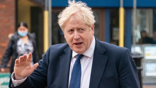 Prime Minister Boris Johnson in west London yesterday