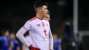 Tyrone's Rory Donnelly reacts following the Dr McKenna Cup defeat to Cavan