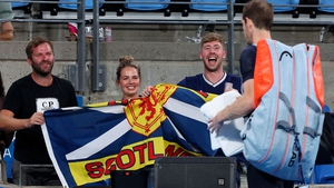 Andy Murray with some fellow Scots following the win in Sydney