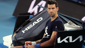 Novak Djokovic practiced at Rod Laver Arena on Friday