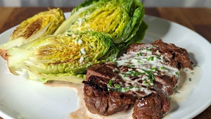 Lilly Higgins' whiskey steaks with grilled lettuce and buttermilk ranch dressing