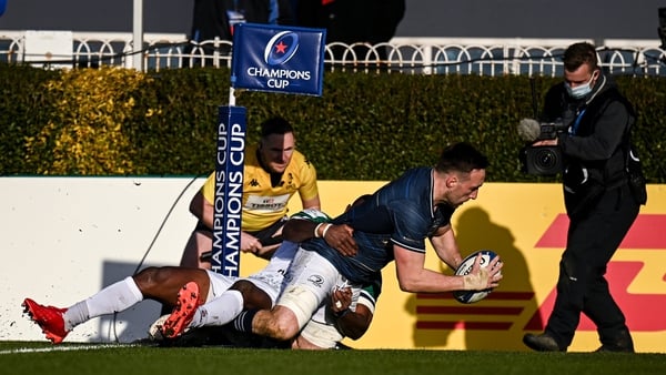 Jack Conan scored Leinster's first try against Montpellier