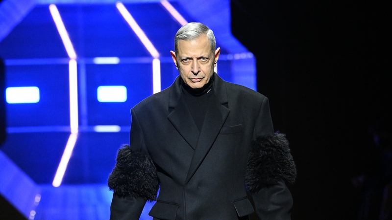 Jeff Goldblum and Kyle MacLachlan walk in Prada runway show