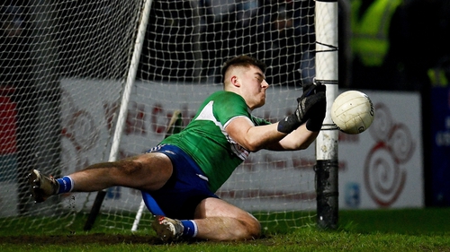 Matthew Byron saves Paul Cribbin's penalty to ensure Laois advance to the O'Byrne Cup final