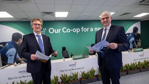 John Murphy, Glanbia Co-op Chairman and Jim Bergin, Glanbia Co-op CEO, at the Glanbia Co-op virtual Special General Meeting in December