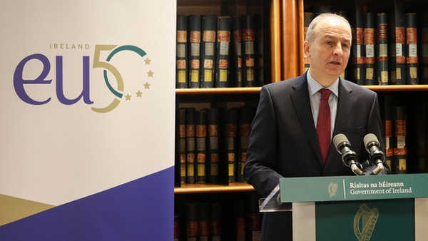 Micheál Martin visited the National Archives to mark 50 years since Ireland signed the Treaty of Accession