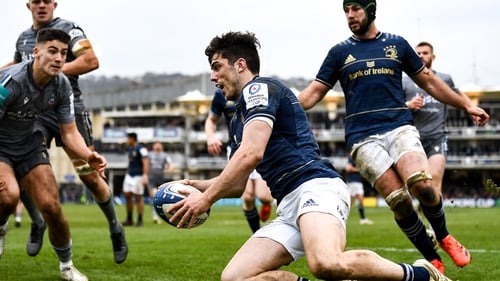 Jimmy O'Brien scored four of Leinster's ten tries