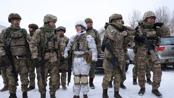 Civilian participants in a Ukraine territorial defence unit