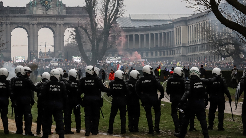 Clashes As Thousands Protest Covid Rules In Belgium