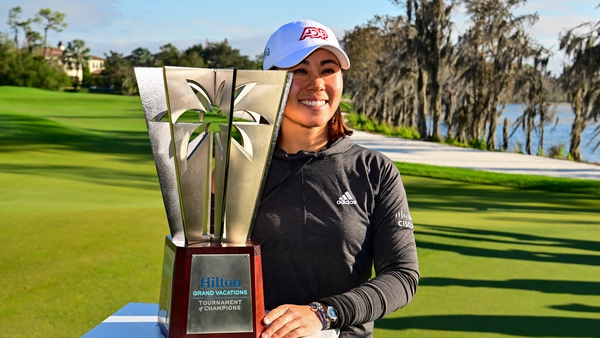 Danielle Kang with the trophy at the Lake Nona resort