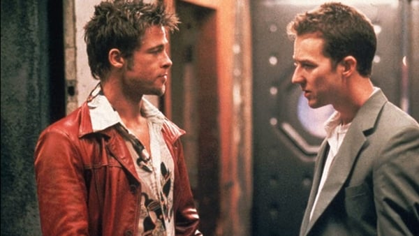 Brad Pitt (L) and Edward Norton (R) in the screen adaptation of Fight Club