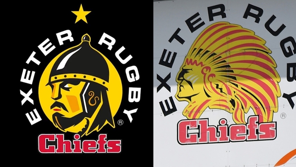 The Exeter Chiefs' new (L) and old logos