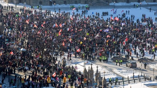 The truckers were joined by thousands of other protesters in Ottawa