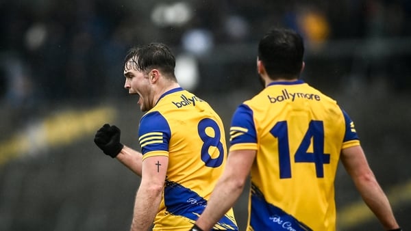 Ultan Harney of Roscommon celebrates winning a free during the win over Cork