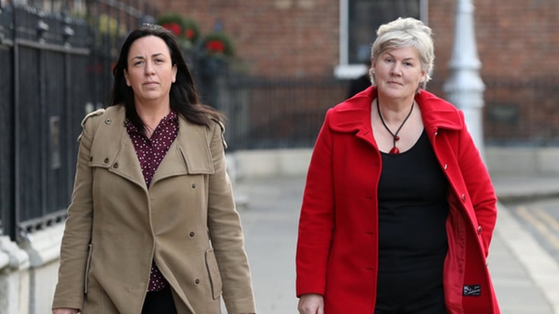 Women of Honour members Honor Murphy, left, and Karina Molloy on their way to meet the Taoiseach last year (Image: Rolling News)