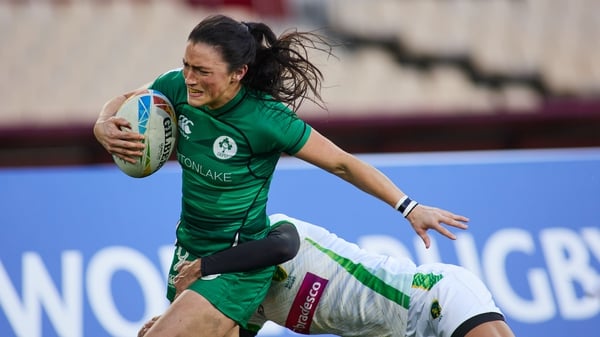 Lucy Mulhall in action during the Women's HSBC World Rugby Sevens Series 2022 match against Brazil