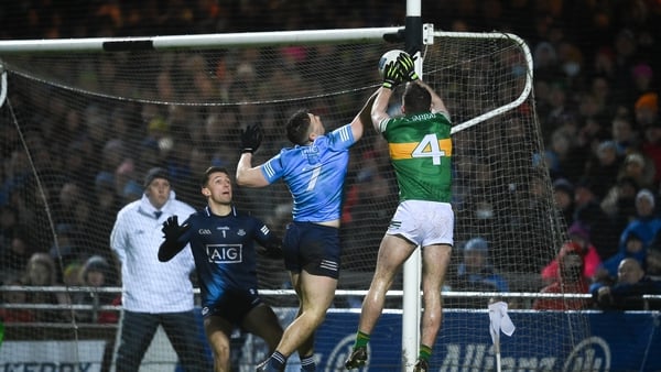 Kerry's Tom O'Sullivan palms against the post