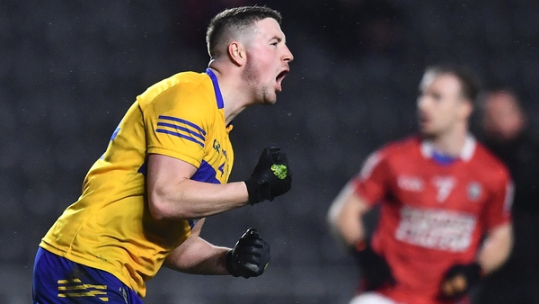 Clare's Keelan Sexton celebrates his goal against Cork