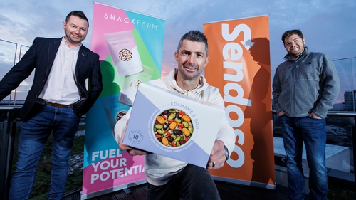 Padraig Staunton CEO and Founder of Snack Farm, Rob Kearney Director of Wellbeing at Snack Farm, Kris Rudeegraap CEO and Co-Founder of Sendoso