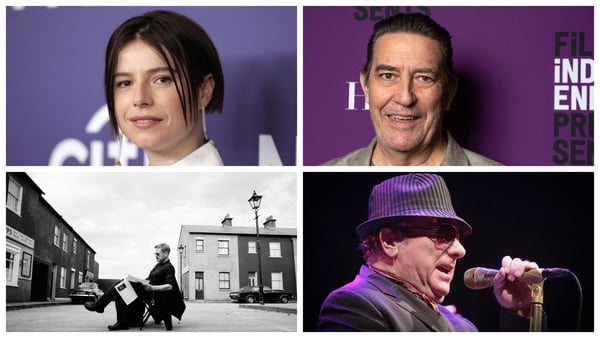 Clockwise from top: Jessie Buckley, Ciarán Hinds, Van Morrison and Kenneth Branagh