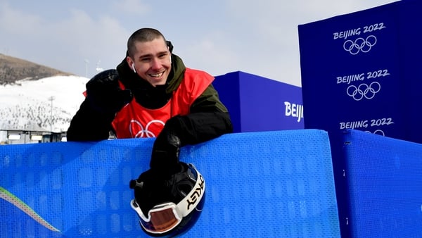 Seamus O'Connor after the men's snowboard halfpipe qualification event