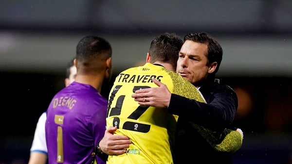 Bournemouth manager shows his appreciation for goalkeeper Mark Travers at Fratton Park