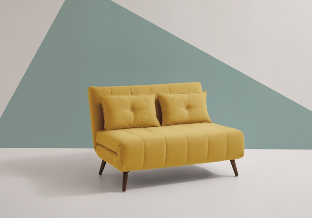 Dylan Small Double Fold Out Sofa Bed, Plain Ochre, £329, Marks & Spencer