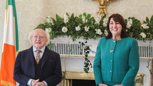 Claire D. Cronin, Ambassador of the United States of America presents her credentials to President Michael D Higgins (Photo: RollingNews.ie)