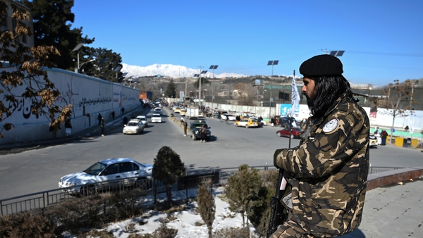 A Taliban fighter stands guard in Kabul (File image)