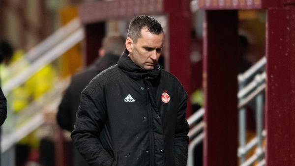 Glass during yesterday's Scottish Cup defeat to Motherwell at Fir Park