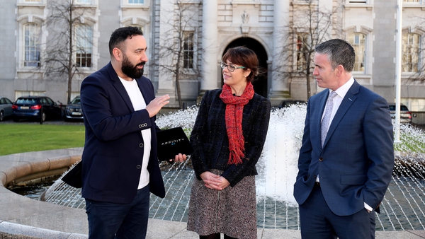 Raj Lyons Chohan, CEO and Co-founder of automotive tech start-up EV Energy; Jenny Melia, Manager of Enterprise Ireland's High Potential Start-Up (HPSU) Division and Damien English, Minister for Business, Employment and Retail