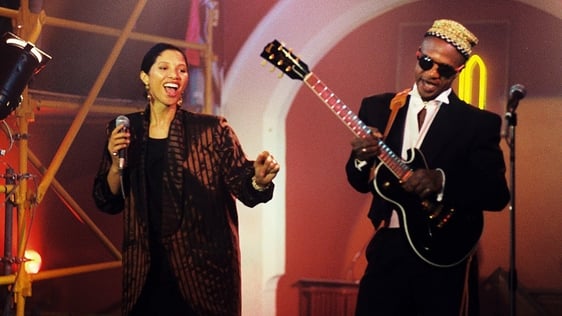 Womack & Womack at the Cathedral Club, Dublin on 'Megamix' (1987). Photo by Thomas Holton