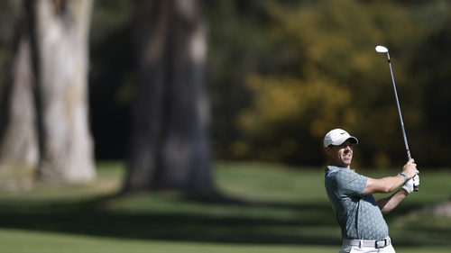 Rory McIlroy in action during the final round of the Genesis Invitational