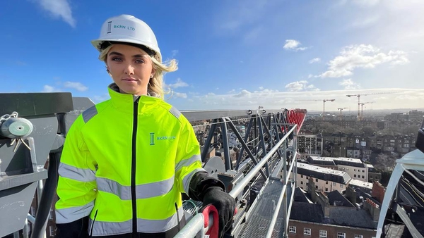 18-year-old Kate Fahey is believd to be the youngest and only female tower-crane operator in the country