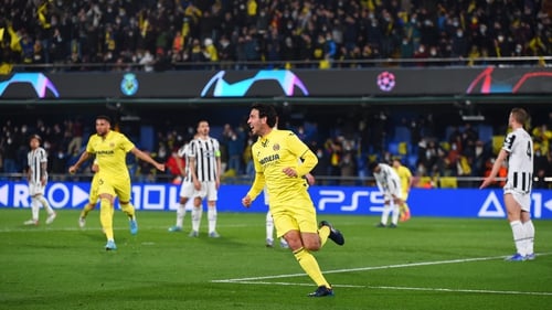 Daniel Parejo of Villarreal scores against Juventus in Champions League - February 2022