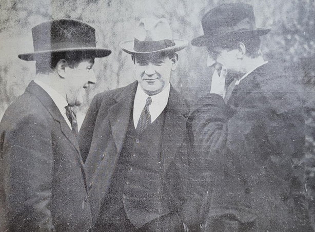 Century Ireland Issue 225 - L-R: Harry Boland, Michael Collins and Éamon de Valera Photo: Irish Life, 3 March 1922