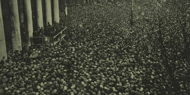 Century Ireland 225 - Crowds on College Green for the pro-treaty rally Photo: Illustrated London News [London, England], 11 March 1922