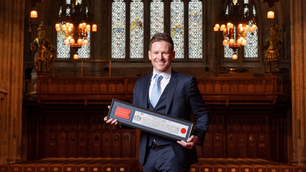Eoin Morgan was honoured at the Guildhall in London