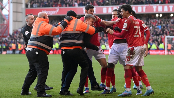 The incident took place during Nottingham Forest's surprise 4-1 win over Leicester City in the FA Cup