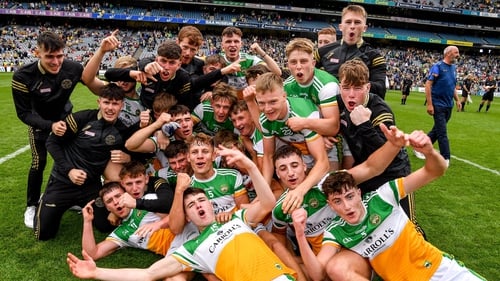 Offaly footballers celebrate their victory in last year's U20 All-Ireland final