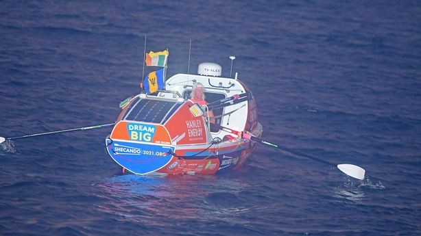 Irish woman makes history with solo row across Atlantic