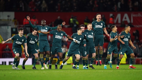 Middlesbrough sensationally beat Manchester United on penalties a Old Trafford in the last round
