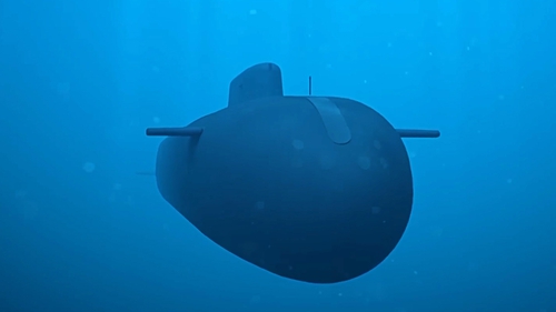 The Poseidon nuclear-powered and nuclear-armed unmanned underwater vehicle in 2018. Pic: Press and Information Office of the Defence Ministry of the Russian Federation/TASS)