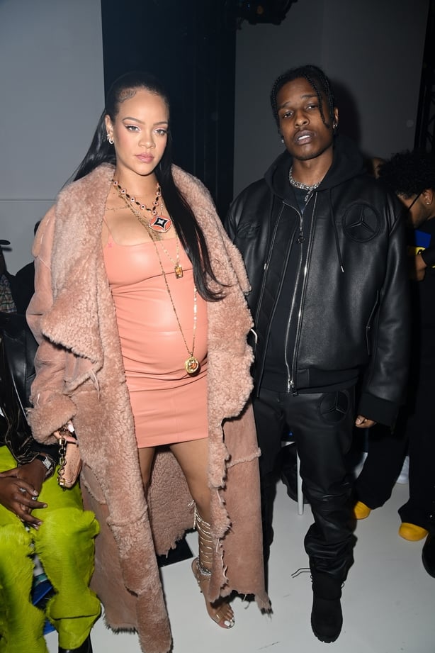 A$AP Rocky & Rihanna Wears Louis Vuitton by Virgil Abloh On Set Of