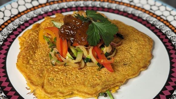 Sunil Ghai's gram flour pancakes with turmeric, cumin & coriander cheela