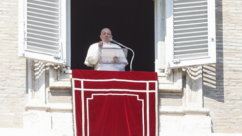 Pope Francis at St Peter's Square in the Vatican today
