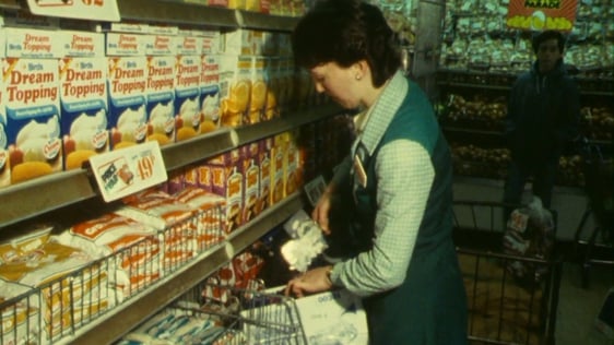 Quinnsworth supermarket staff in 1982.
