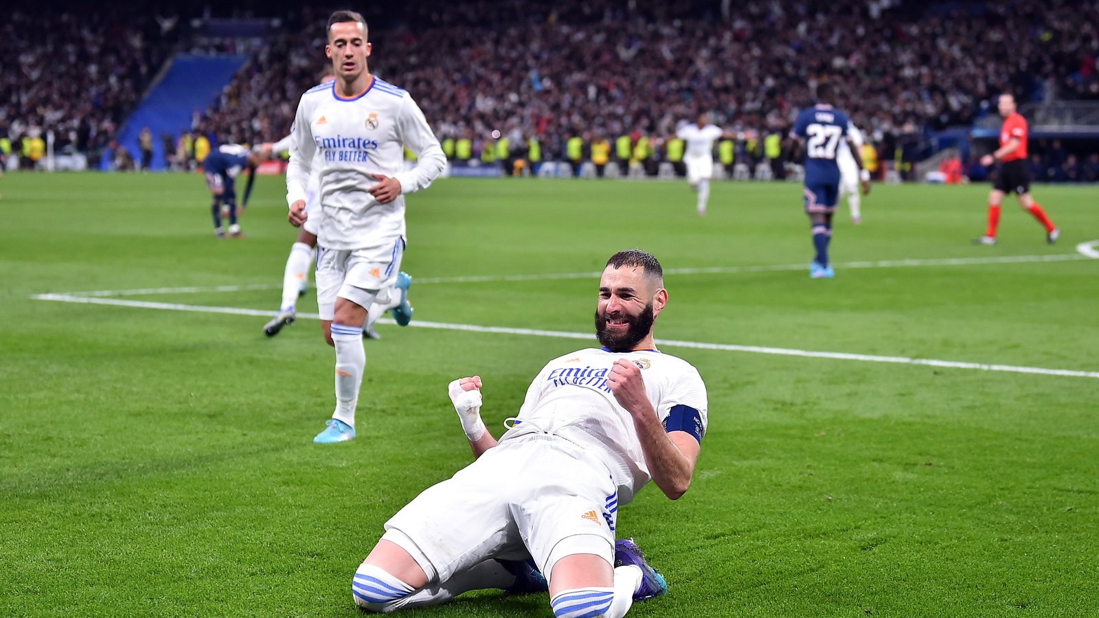 Benzema Nets Hat Trick in Madrid Win, Vinícius Takes Knock