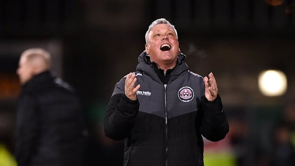 Bohemians manager Keith Long reacts after his side are denied a penalty