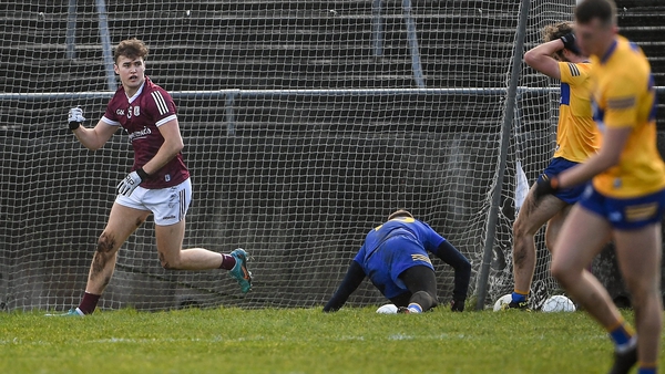 Robert Finnerty celebrates following his goal for Galway